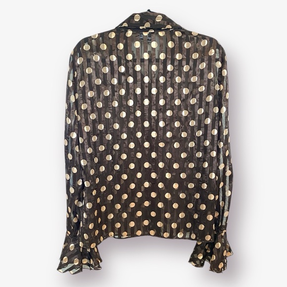 Joseph Ribkoff Polka Dot Sheer Blouse Size 12 - Picture 2 of 5